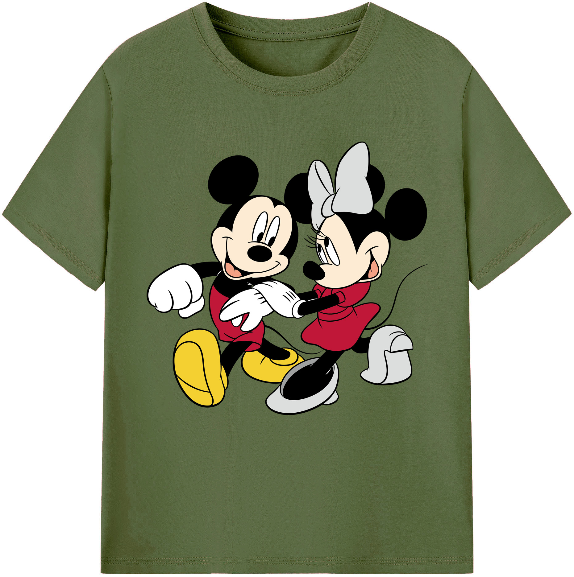 （画像用） ミッキーマウス Mickey Mouse 綿100％半袖Tシャツ（フロントプリント）